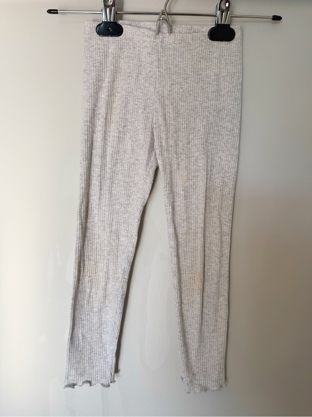 Old Navy Light Gray Ribbed Girls' Stretch Leggings